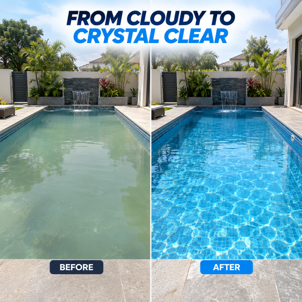 Swimming Pool Water Clarifier Liquid - Instant Water Cleaning | BUY 1 GET 1 FREE!