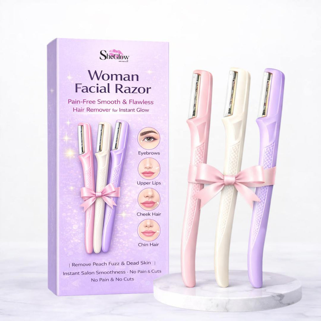 SheGlow Woman Facial Razor – Pain-Free Smooth & Flawless Hair Remover for Instant Glow