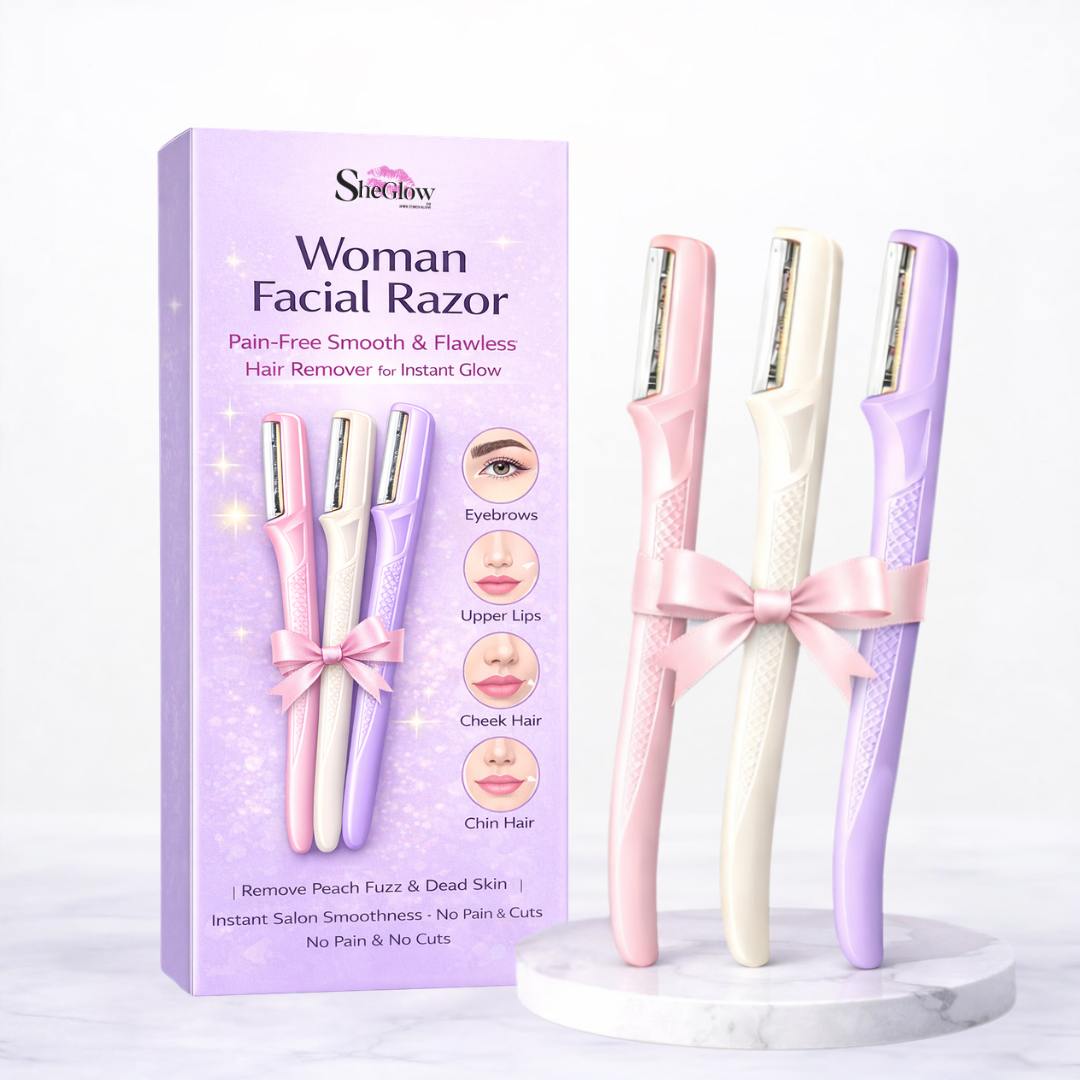 SheGlow Woman Facial Razor – Pain-Free Smooth & Flawless Hair Remover for Instant Glow