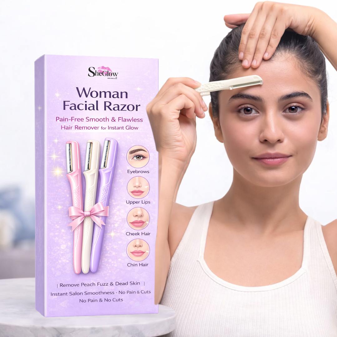 SheGlow Woman Facial Razor – Pain-Free Smooth & Flawless Hair Remover for Instant Glow