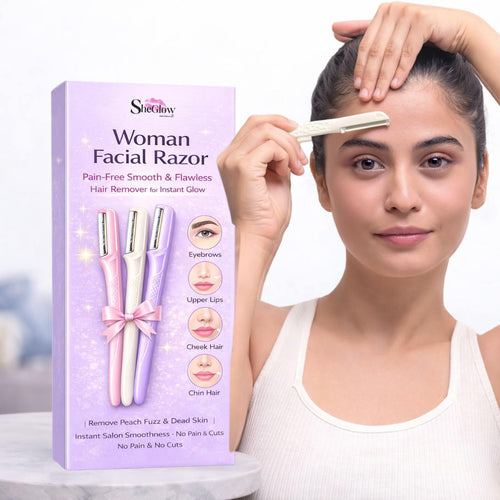 SheGlow Woman Facial Razor – Pain-Free Smooth & Flawless Hair Remover for Instant Glow