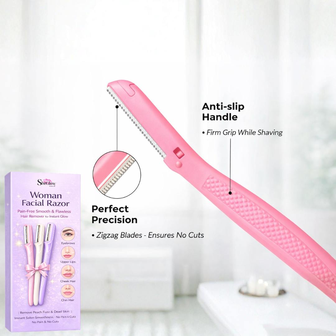 SheGlow Woman Facial Razor – Pain-Free Smooth & Flawless Hair Remover for Instant Glow